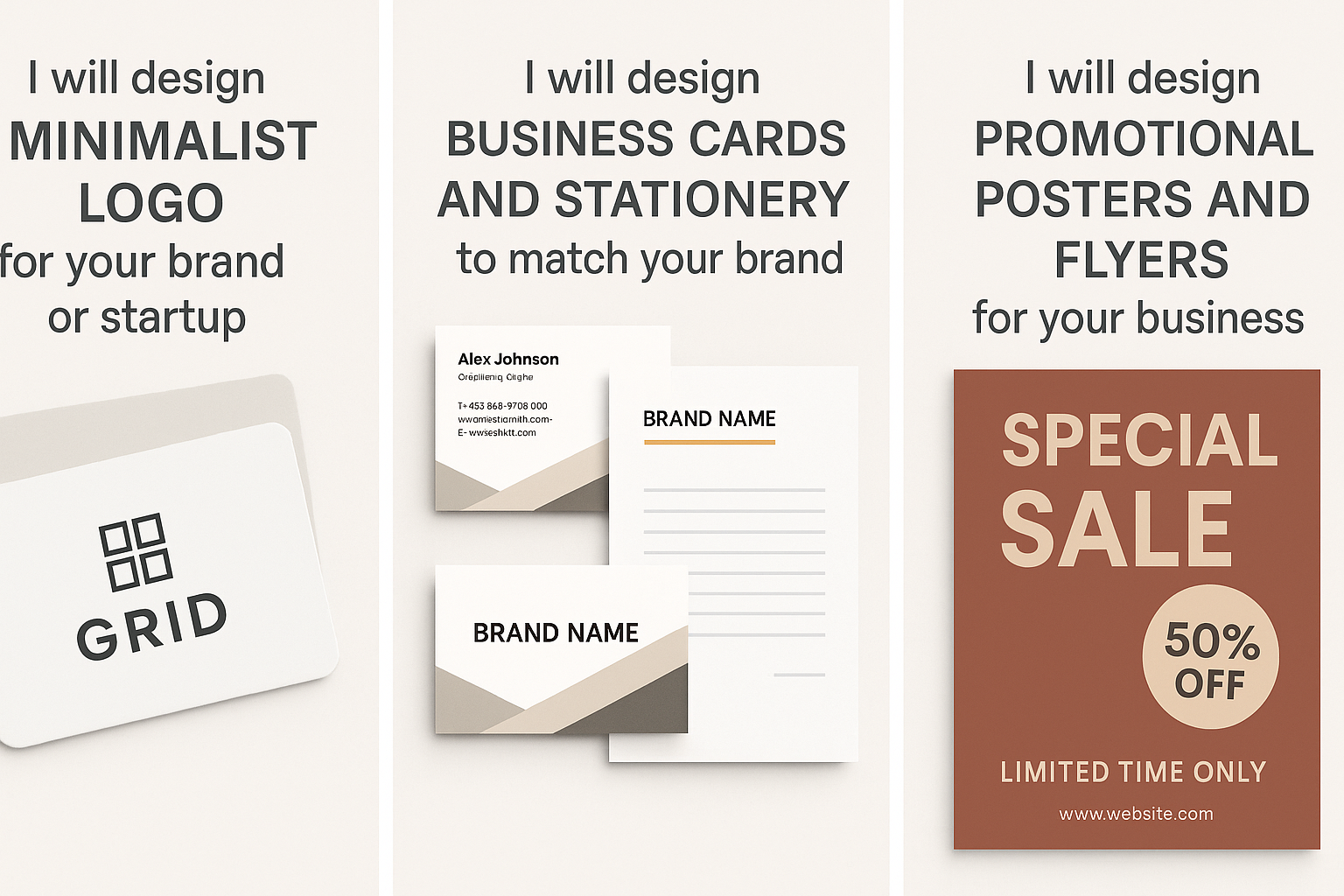 “I will design a minimalist logo for your brand or startup”