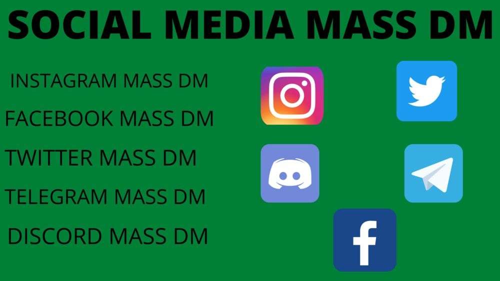 i willl do telegram mass dm, discord mass dm, twitter mass dm, Instagram mass dm, mass dm