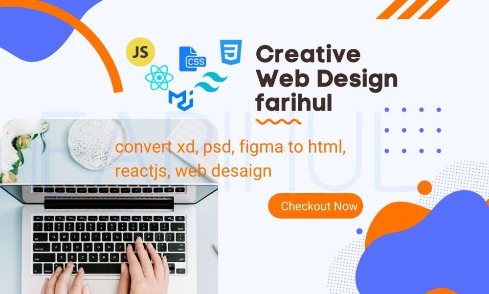 will convert xd, psd, figma to html, reactjs, web desaign HTML/CSS pixel-perfect layout