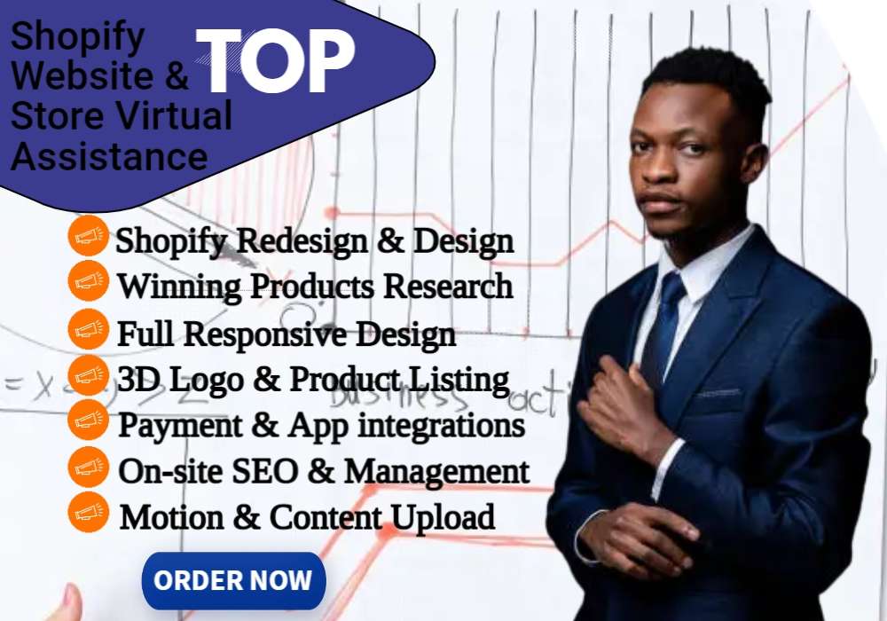 I will be your shopify virtual assistant, shopify manager and consultant