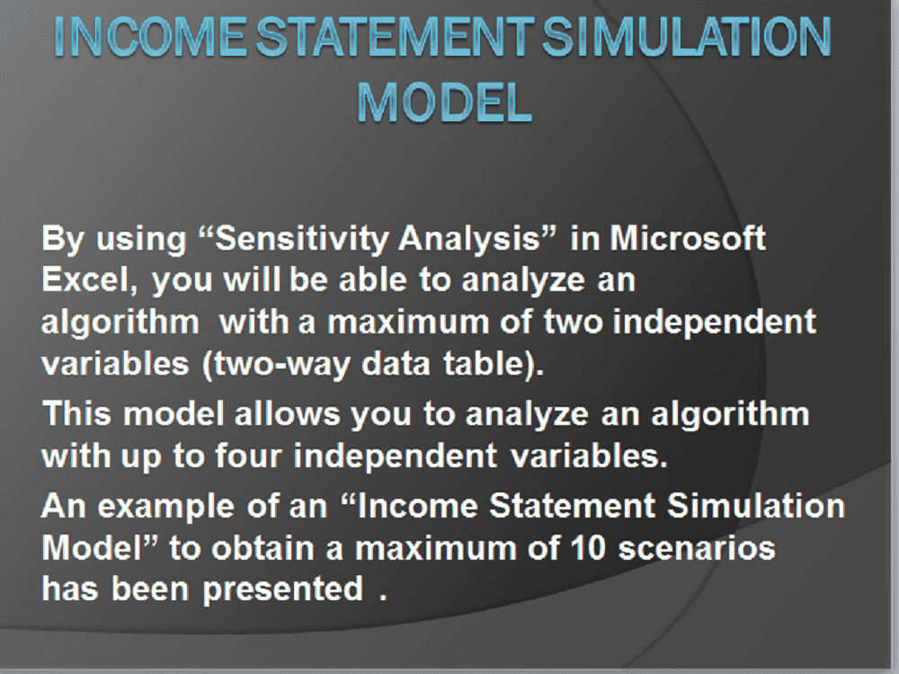 Income statement simulation model
