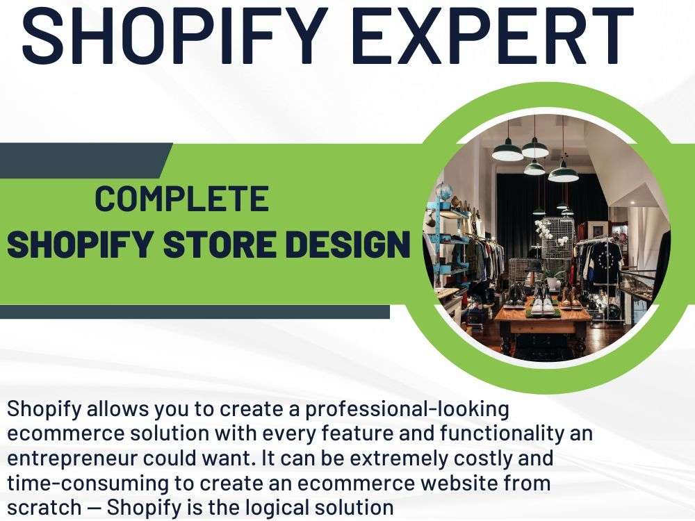 I WILL BE YOUR EXPERT TO DESIGN, SETUP, MANAGE, UPGRADE AND MARKET YOUR SHOPIFY STORE.