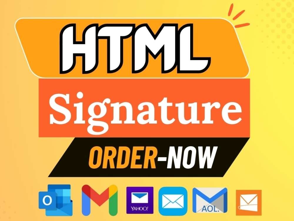 I will create a professional and clickable HTML email signature for you