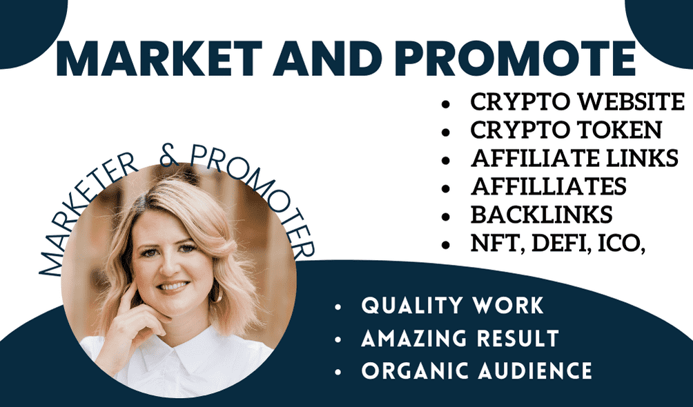 promote crypto website and token and nft to audience