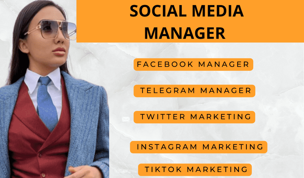 I will do social media marketing telegram marketing, Twitter marketing, Facebook marketing and Instagram marketing
