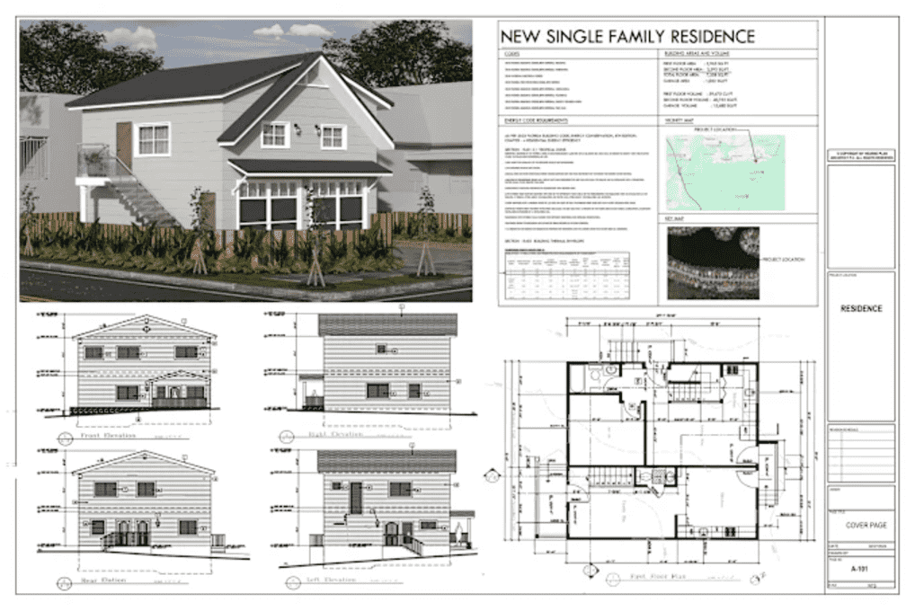 I will draw architectural floor plans, elevation, section, roof, site plans in autocad