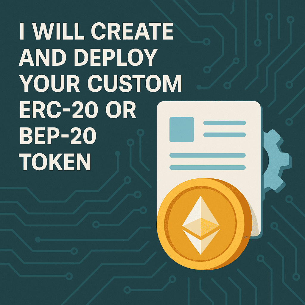 I will create and deploy your custom ERC-20 or BEP-20 token smart contract