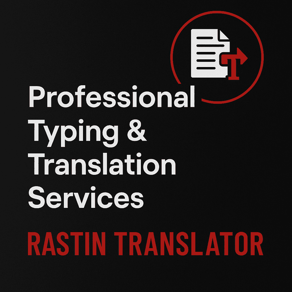 Professional English-other language Translation & Typing Services - Fast & Accurate