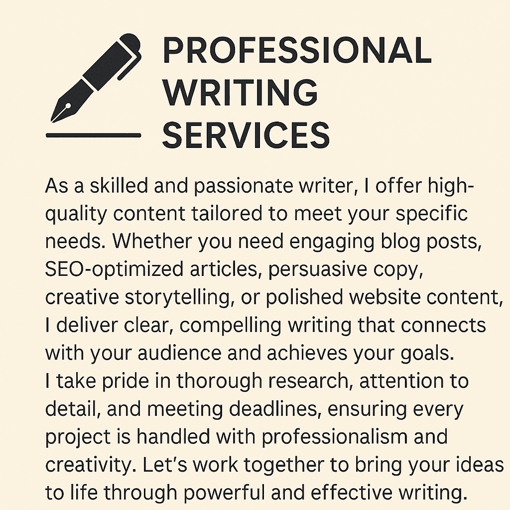 Professional Writing Services= Engaging and Impactful Content