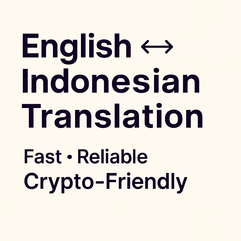 English to Indonesian Translator – Fast, Accurate & Crypto-Friendly