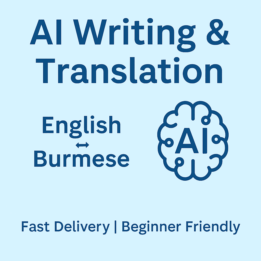 I will write blog posts or translate English to the language you want byusing AI tools like ChatGPT