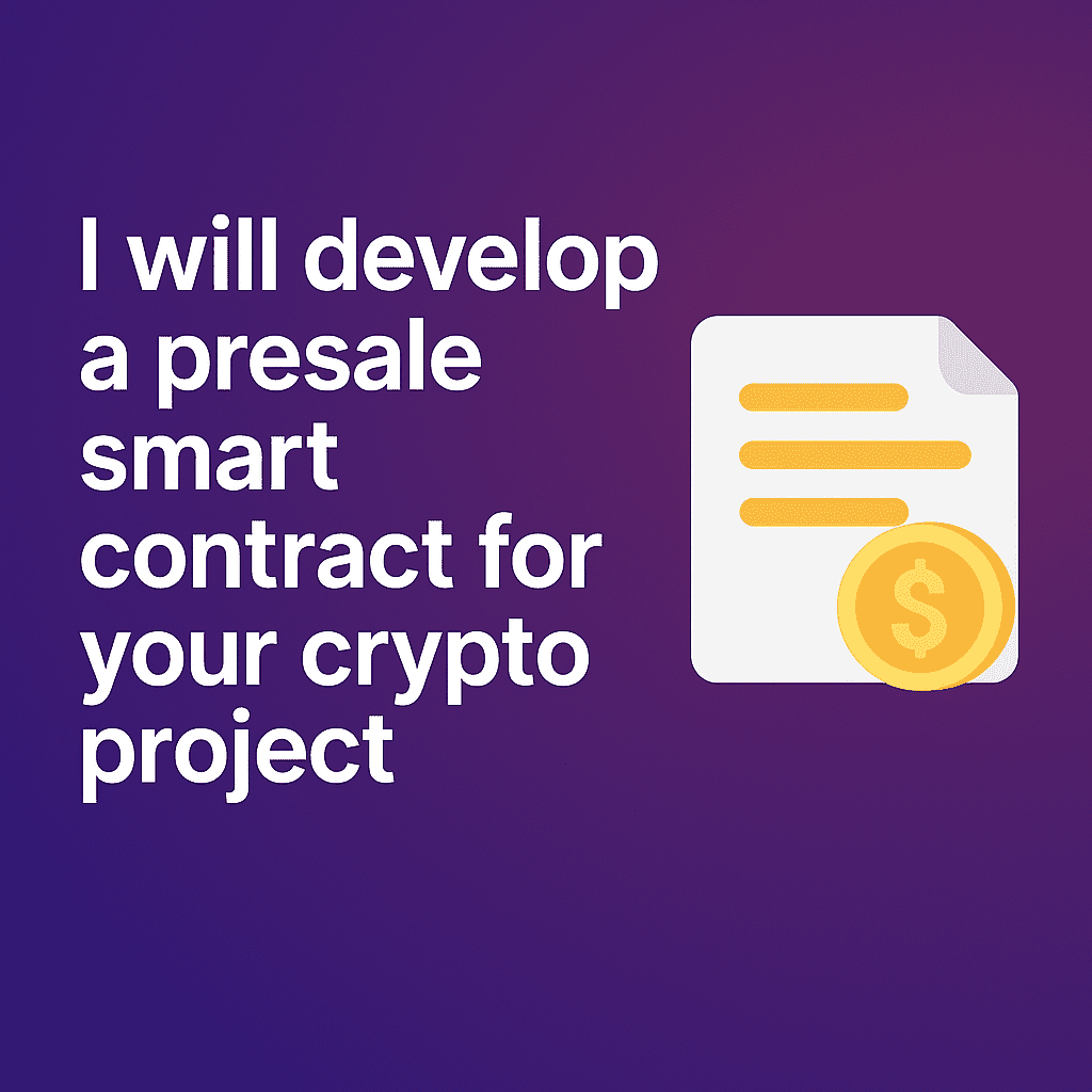 I will develop a presale smart contract for your crypto project