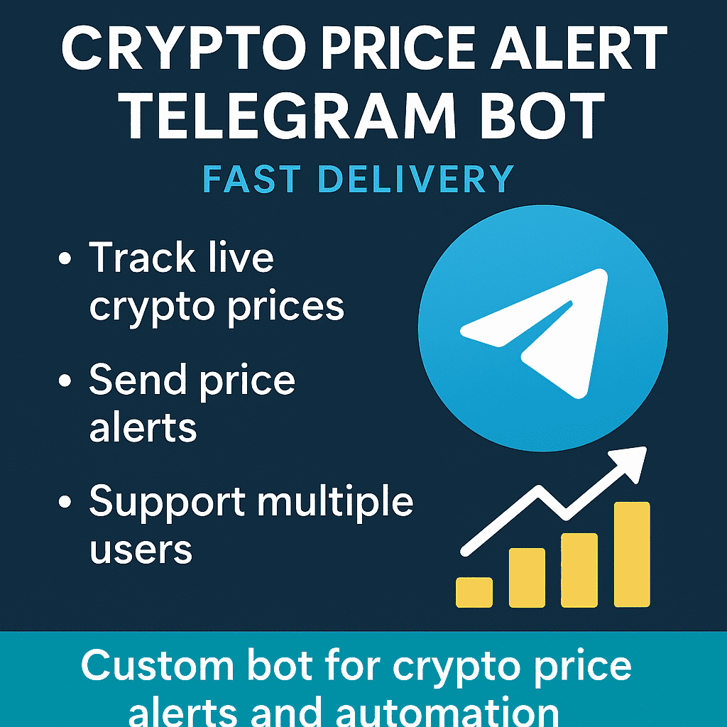 I will create a custom Telegram bot for crypto price alerts and automation