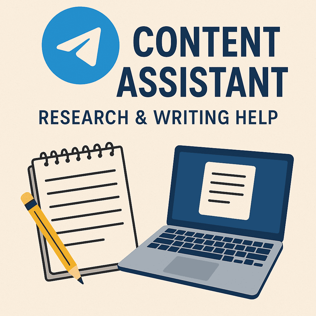 Content Assistant for Telegram: Research & Writing Help