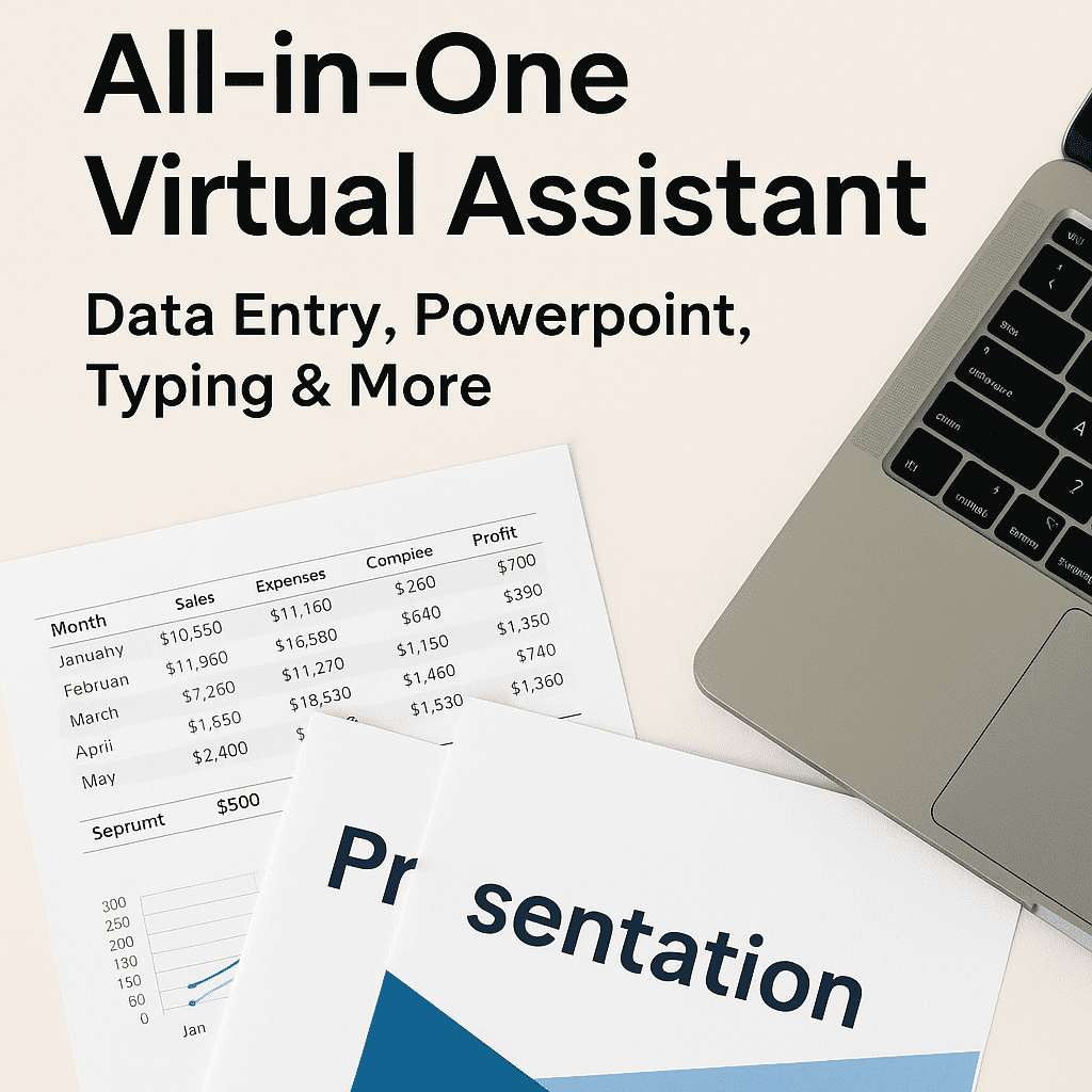 Your All-in-One Virtual Assistant: Data Entry, PPT, Research & More