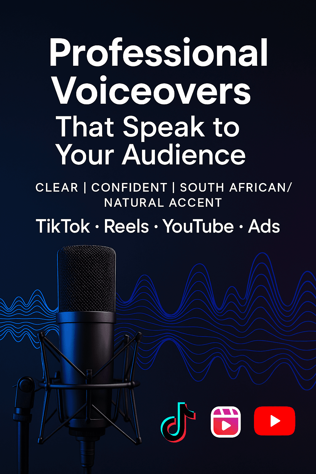 I will record clear and confident voiceover for your TikTok,Reel or Ad