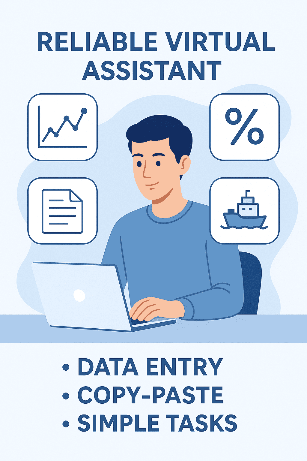 Reliable Virtual Assistant for Data Entry, Copy-Paste & Simple Tasks
