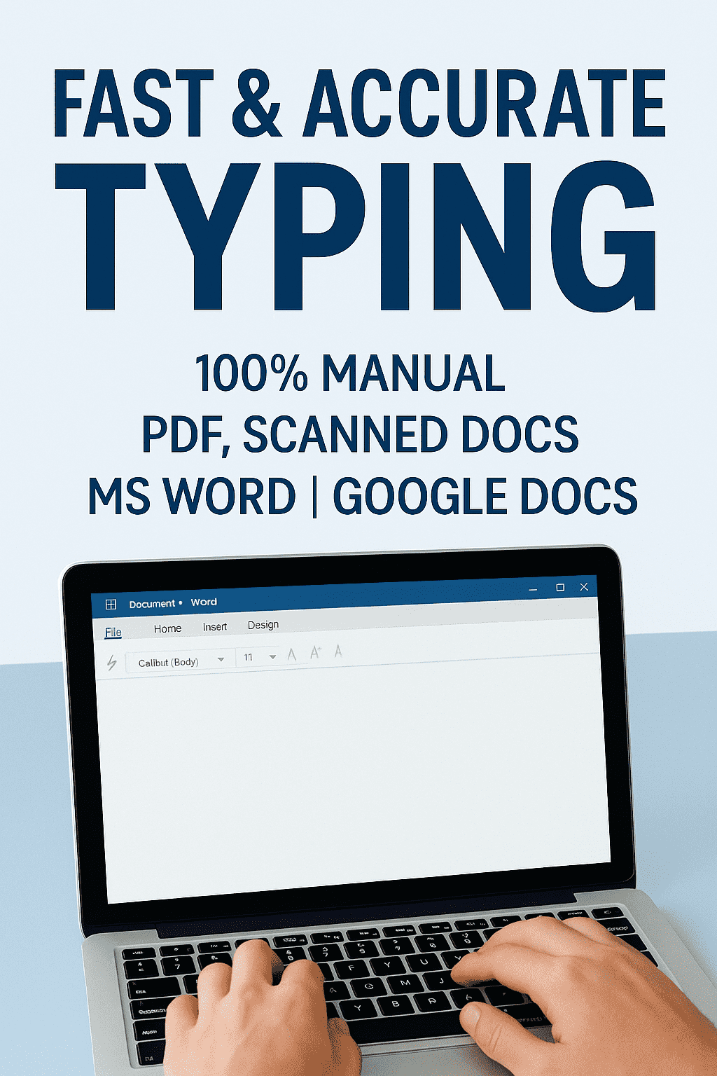"I will provide fast and accurate typing services in English"