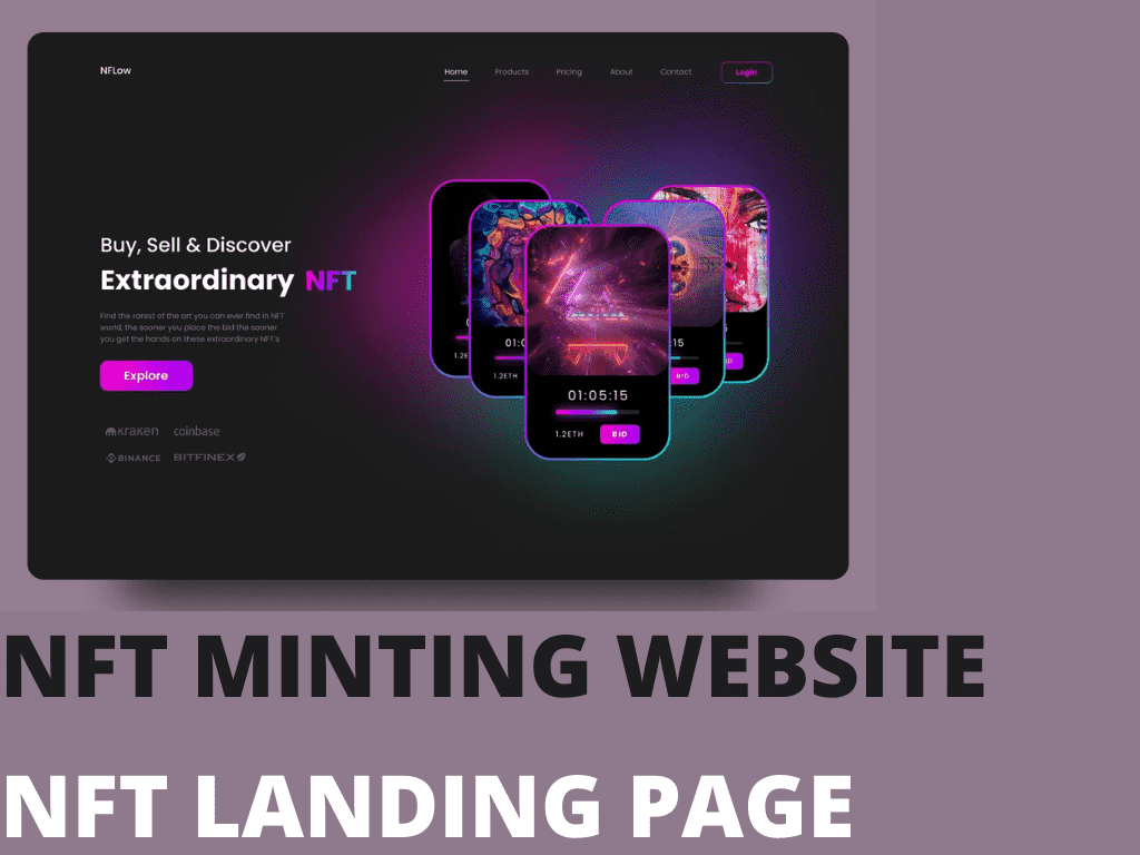 design nft website, nft landing page, nft minting on solana