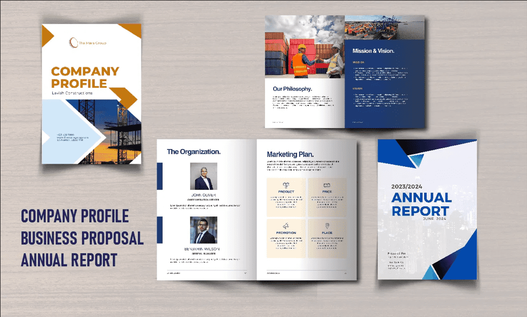 I will design company profile, annual report, business proposal