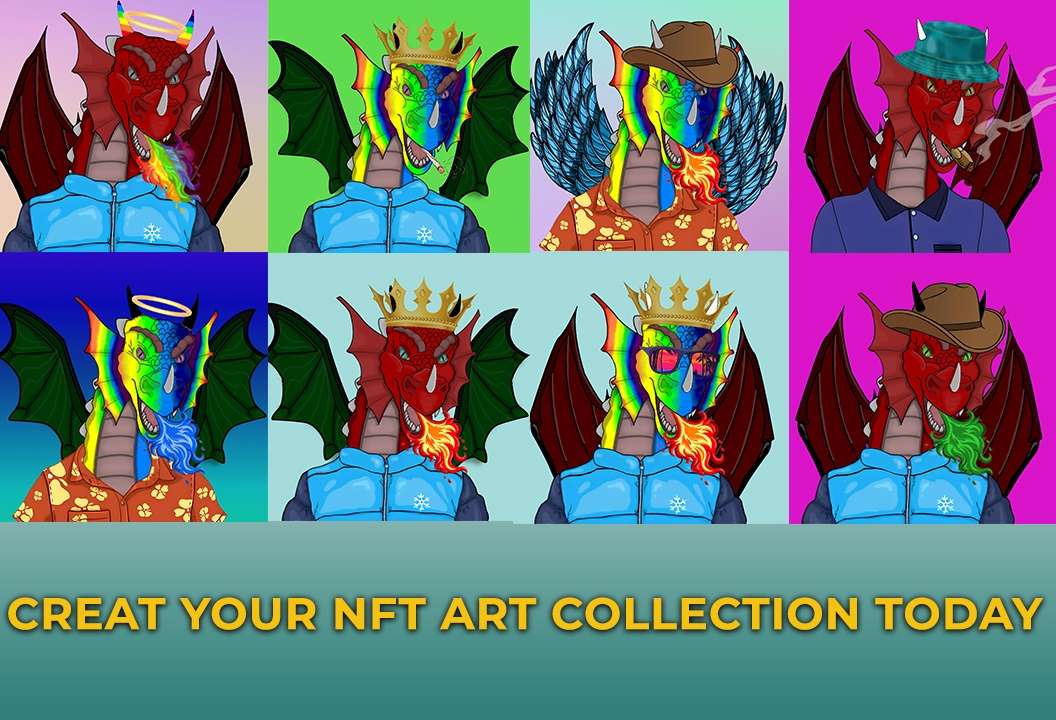 I will create 10k nft art collection with traits and base character