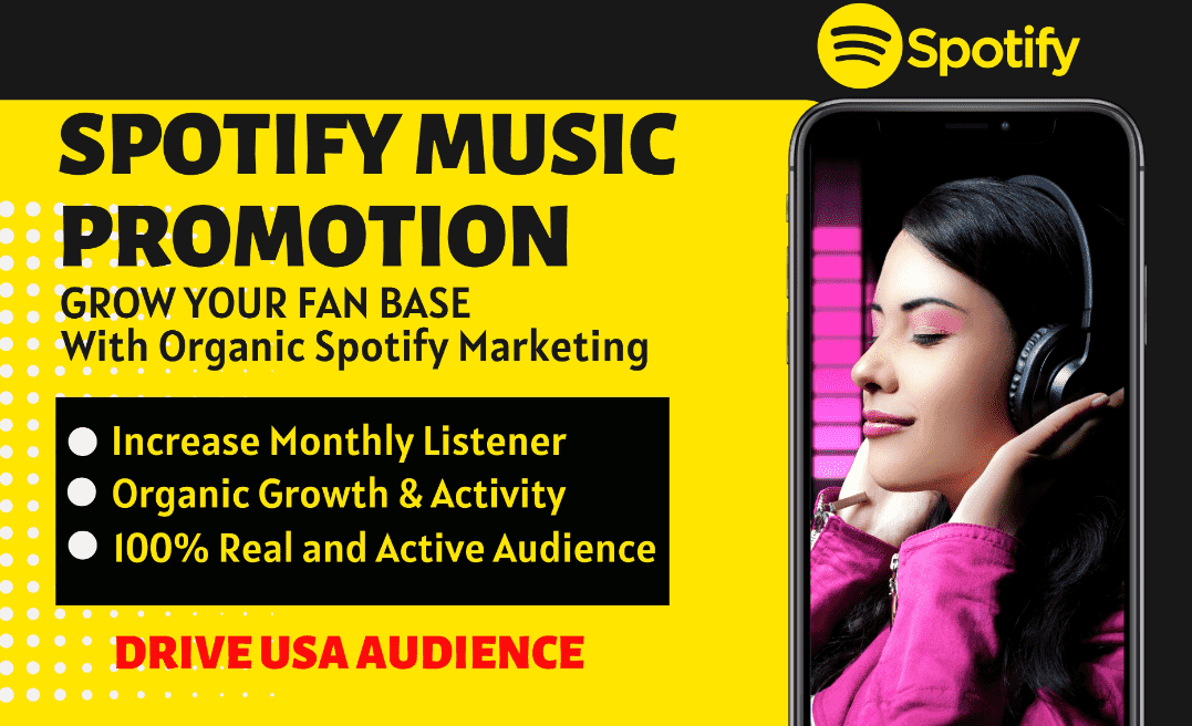 I will provide organic spotify promotion to grow fans and monthly listener