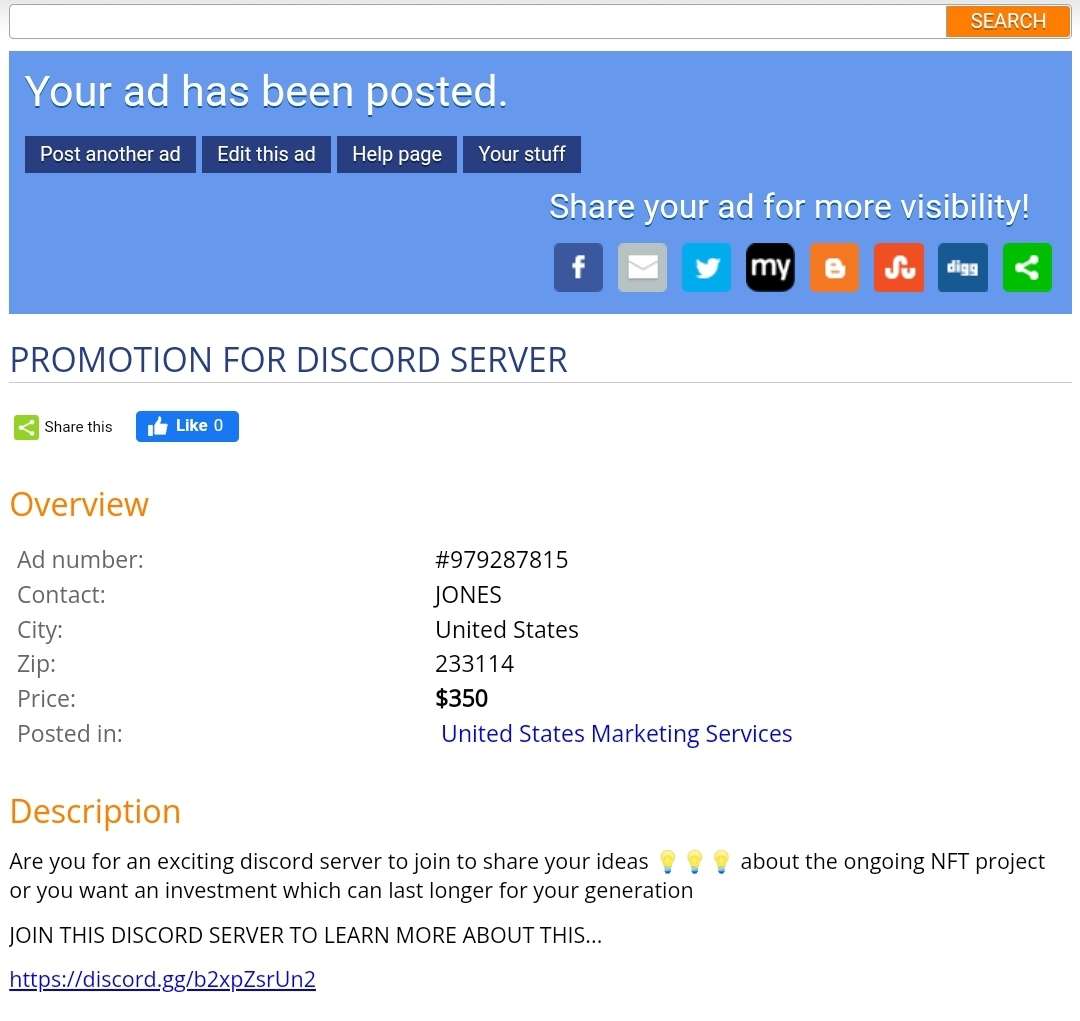 I will promote nft discord server to get real members