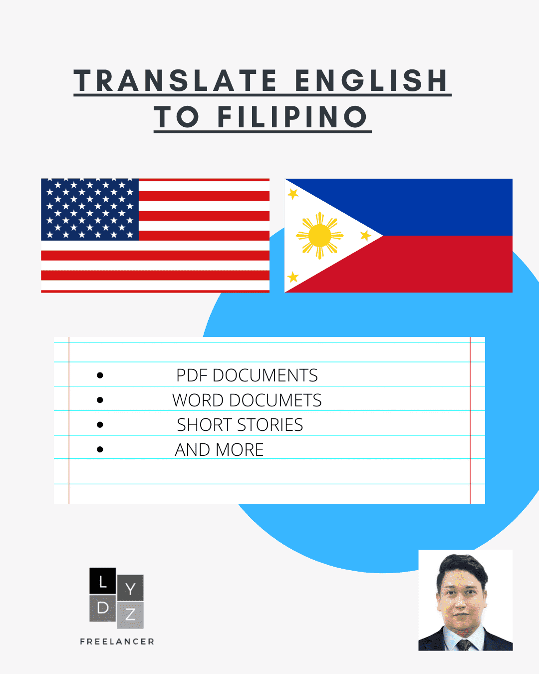 I will translate English language to Filipino language