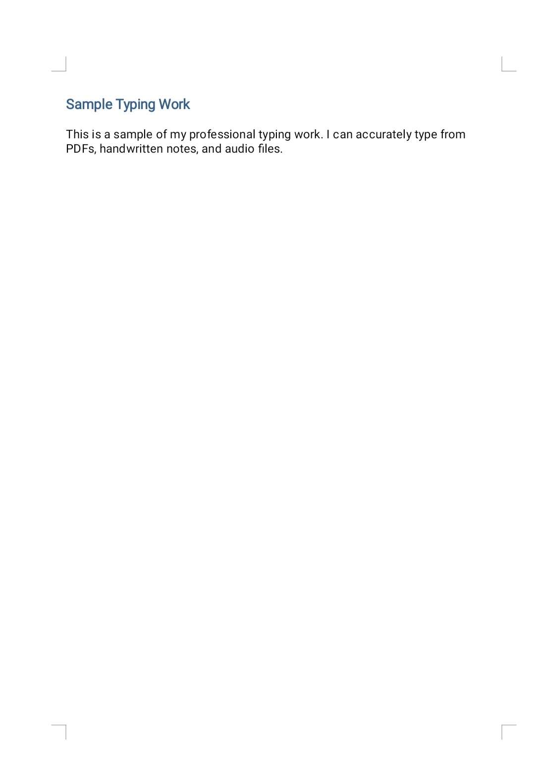 Fast and Accurate Typing Service (PDF, Handwritten, Audio Transcription)"