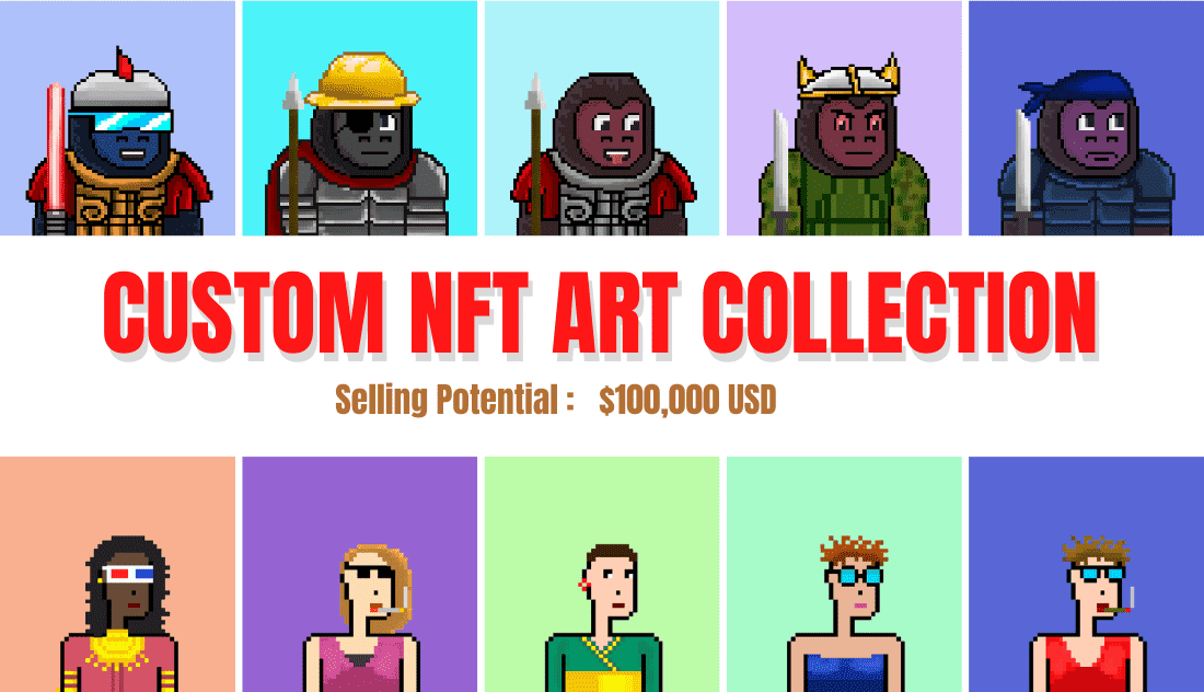 I will create pixel style nft art collection of 1000 images