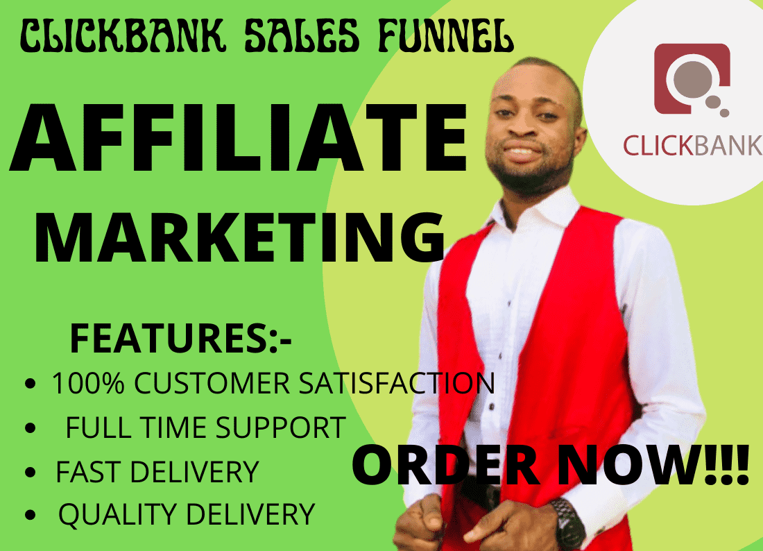 I will build clickbank affiliate marketing, clickbank sales funnel affiliate marketing