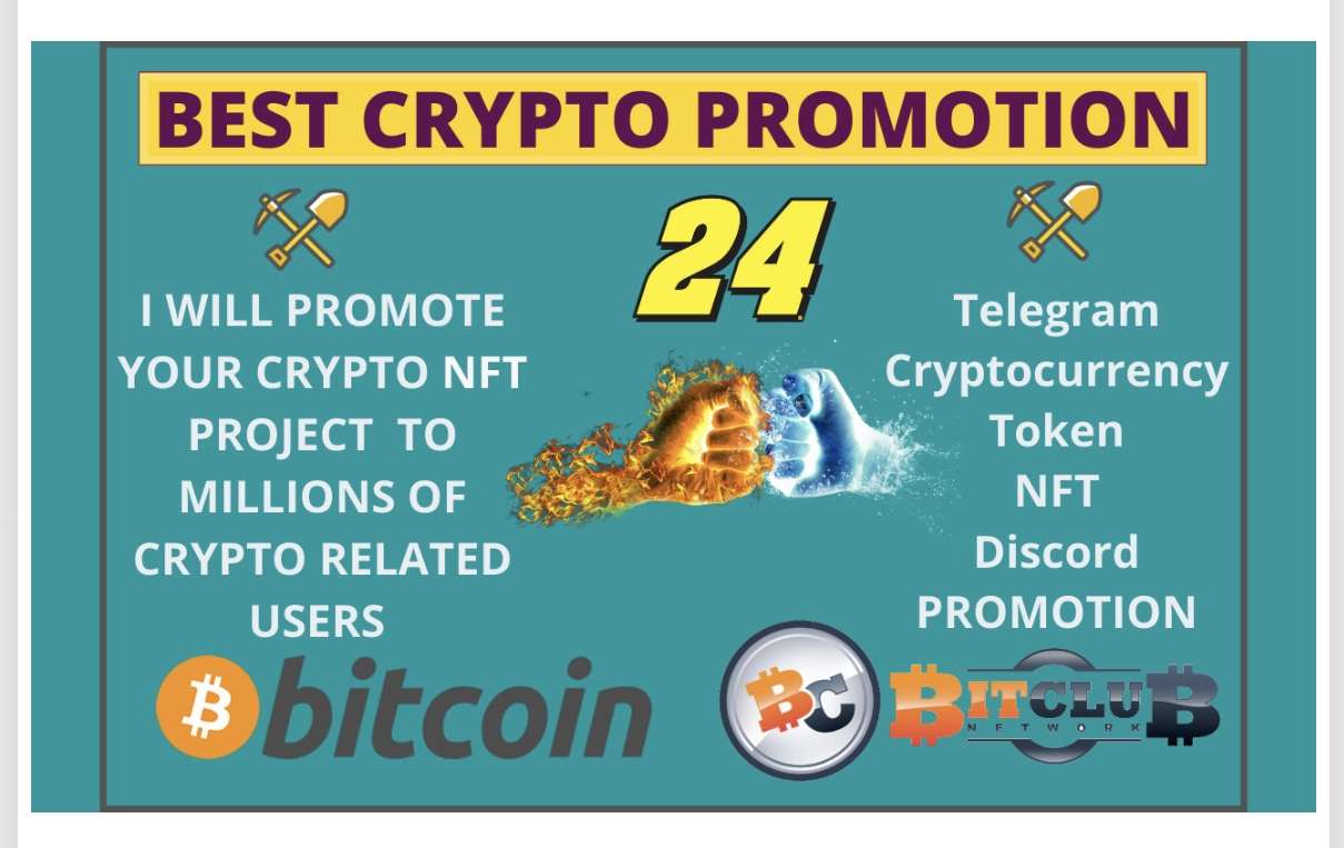 i will do crypto, nft, and token promotion to all social media platform