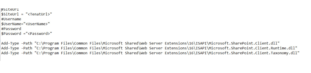 Write a sharepoint online powershell script