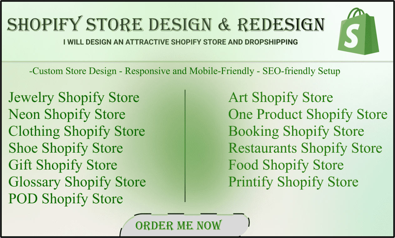 I will do shopify store design, shopify store redesign, shopify facebook ads