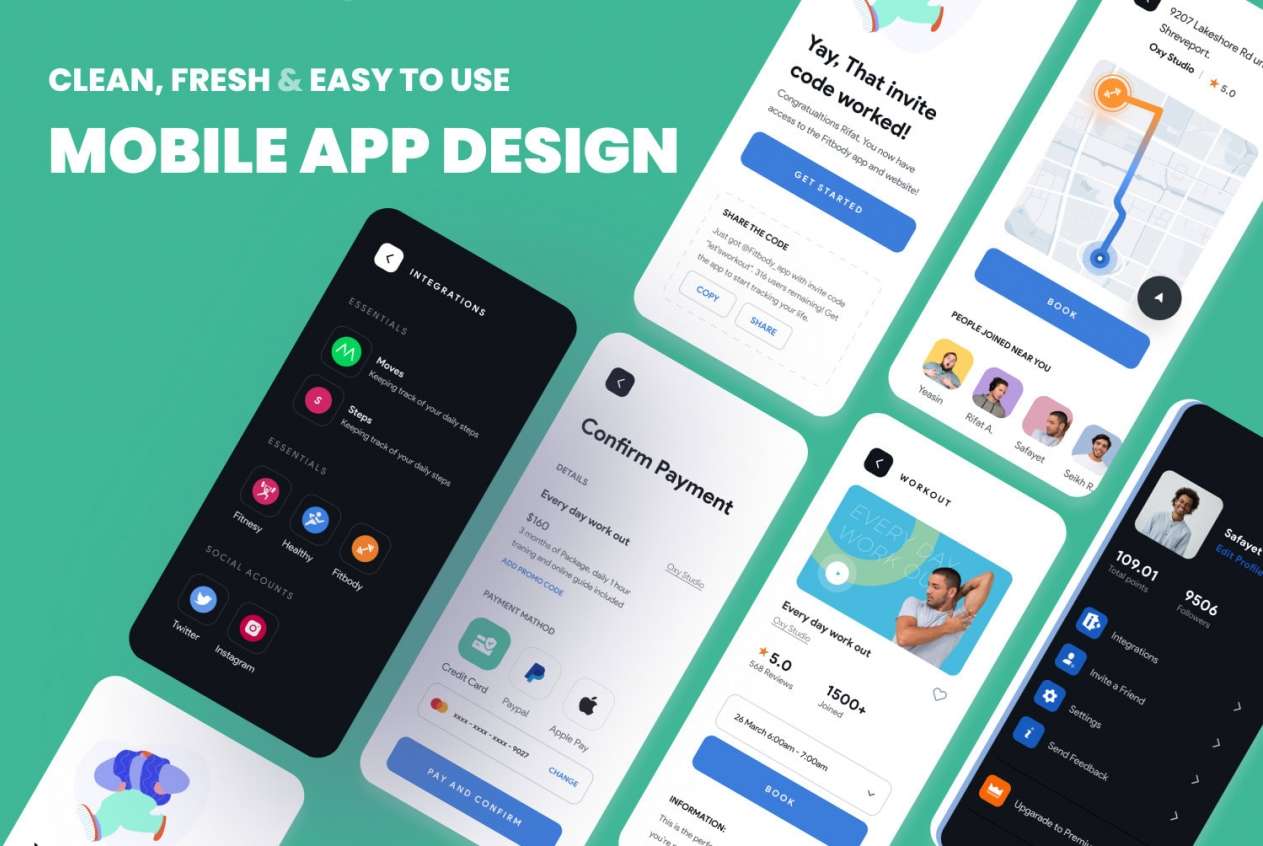 I will do creative mobile app design with clean ui and ux