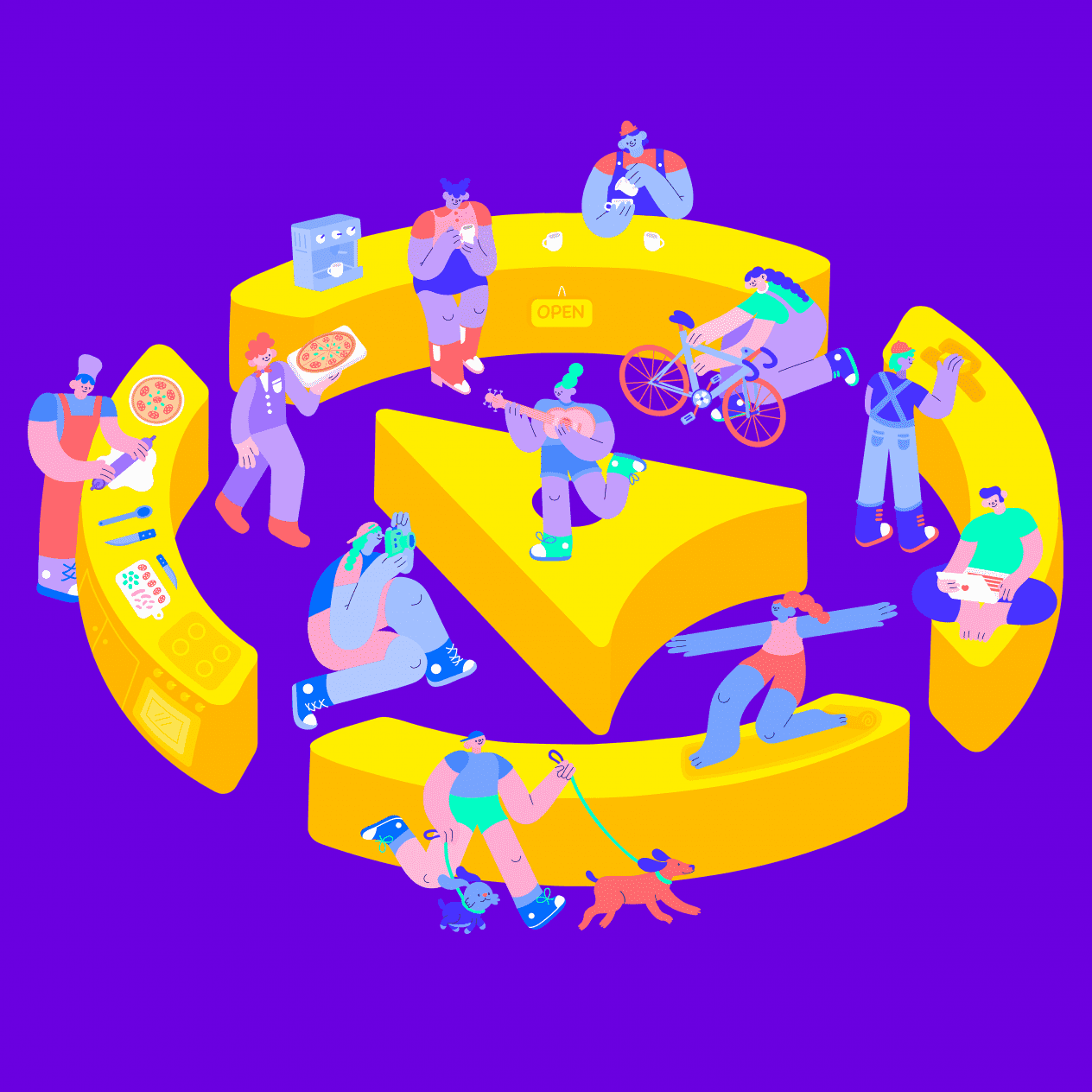 I will create flat illustrations in vectors for you