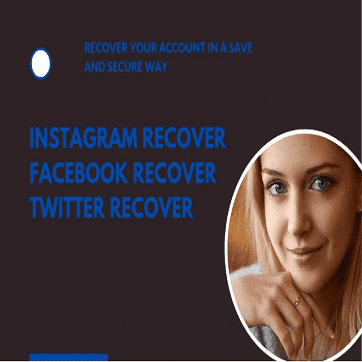 I will Do facebook recovery, instagram recovery and twitter recovery perfectly