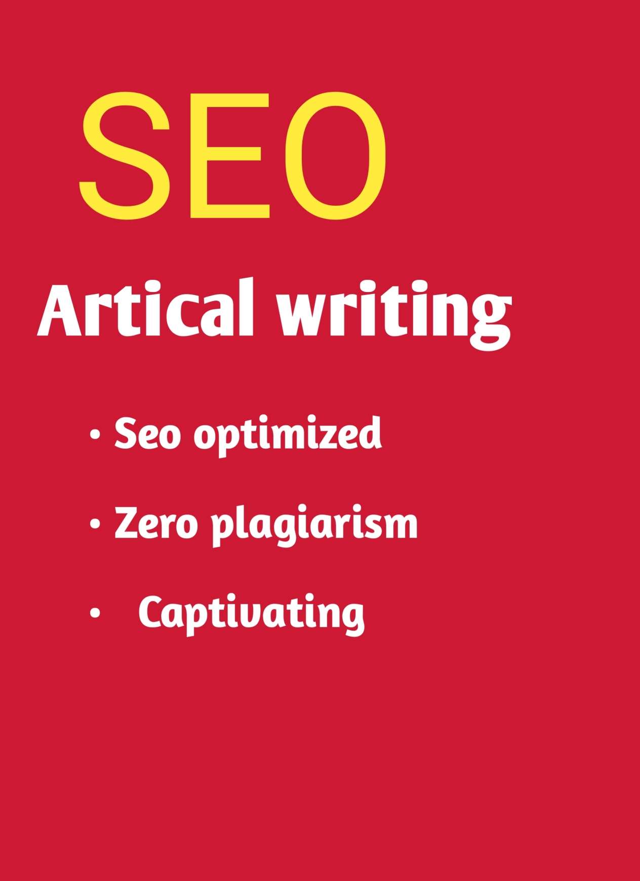 I do seo optimized article writing and blog post