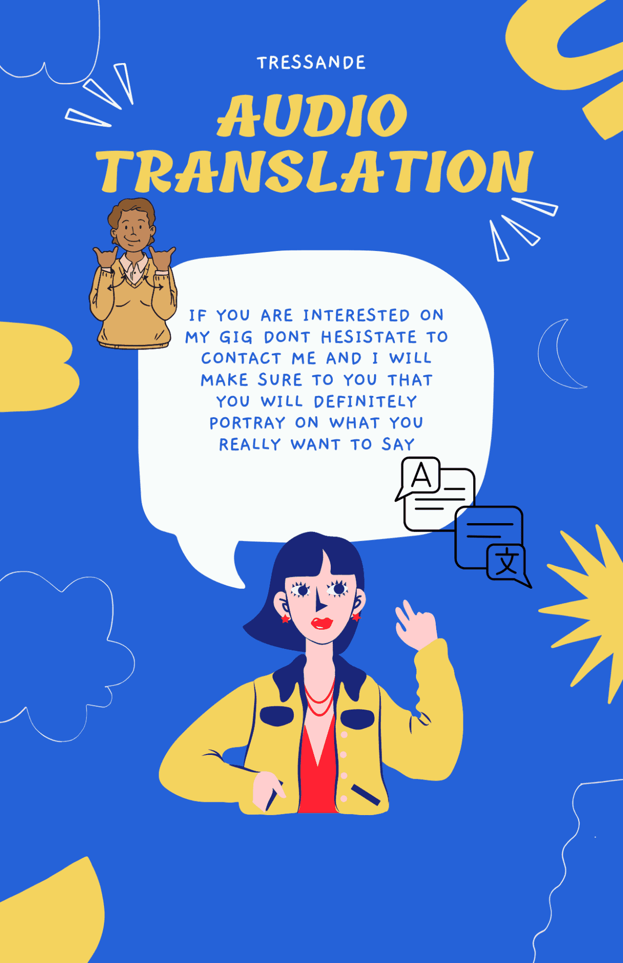 I will translate english to tagalog and also spanish