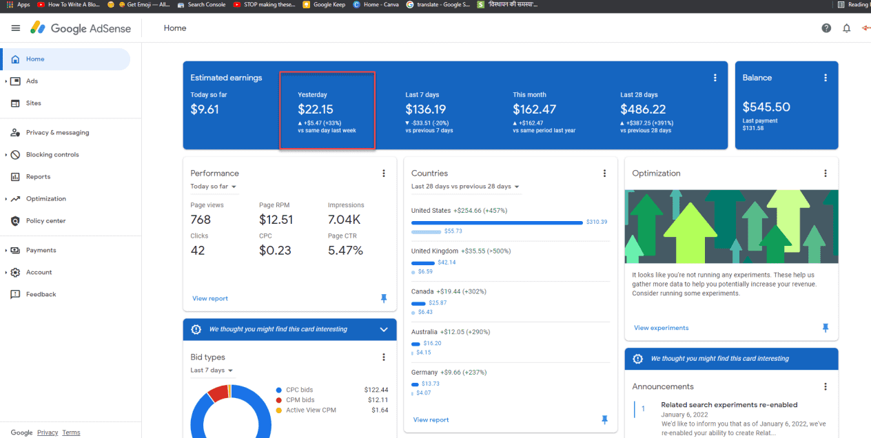 I will improve your earnings,revenue and website traffic through google adsense