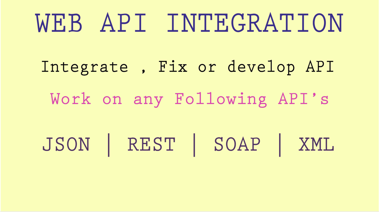 API Integration, Rest API, Json API, API, Web API, PHP API