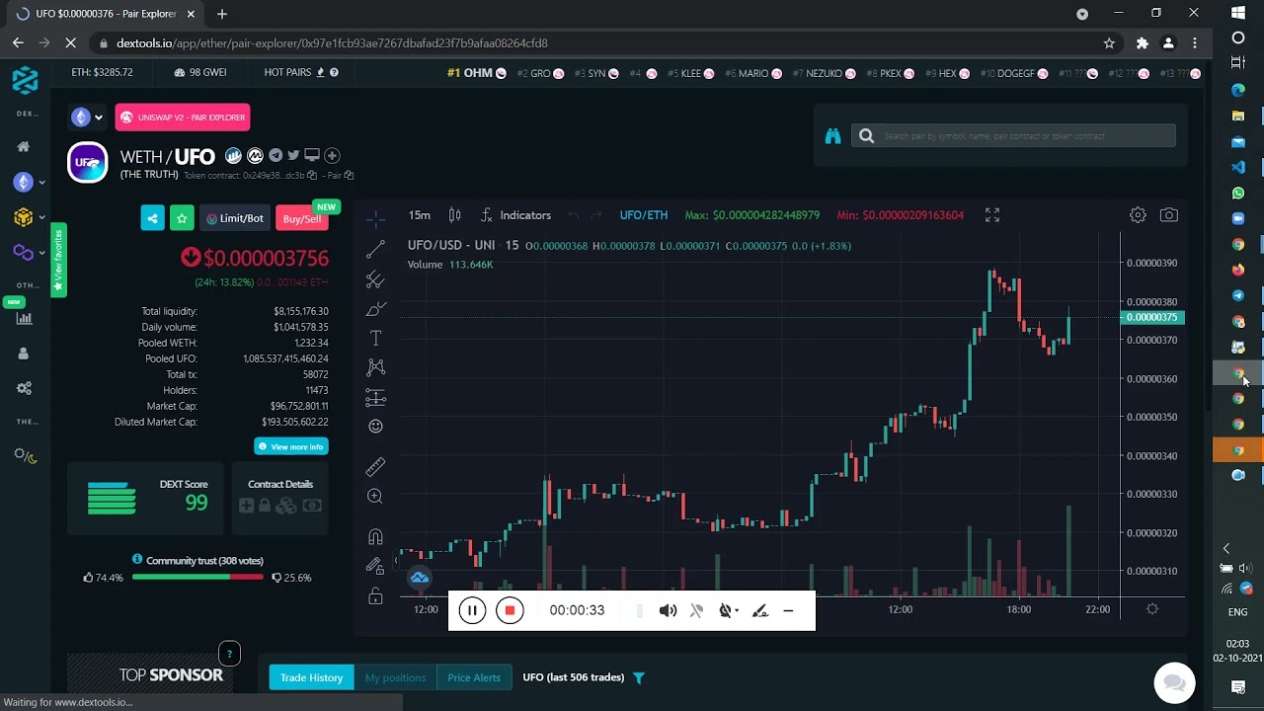 Build dextool trending bot, cmc bot and coin listing bot