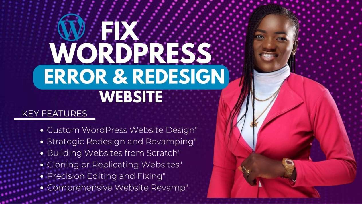 I will design, redesign, build, rebuild, clone, edit, fix or revamp wordpress website