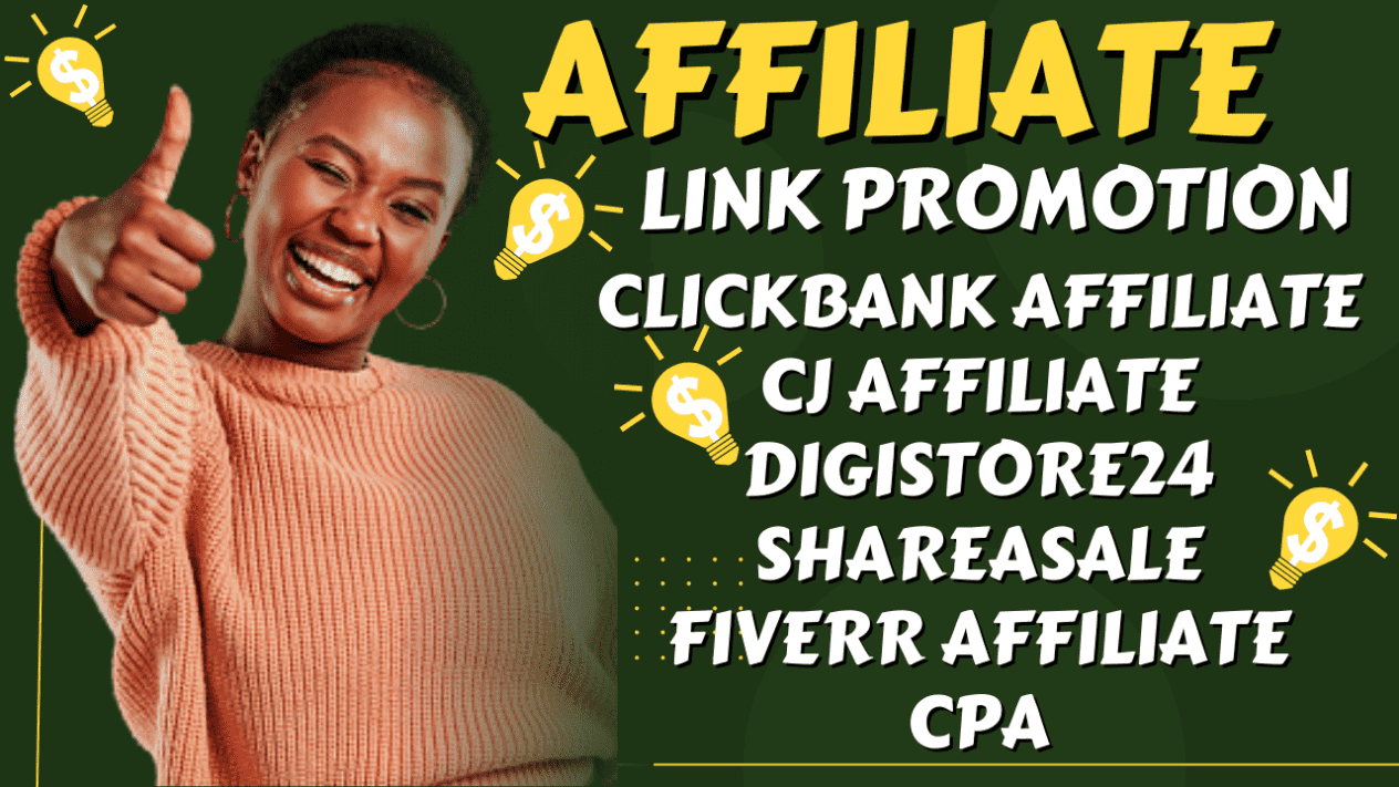 I will do full affiliate marketing, clickbank, digistore24, CPA, cj affiliate, referral link promotion, sales funnel image 1