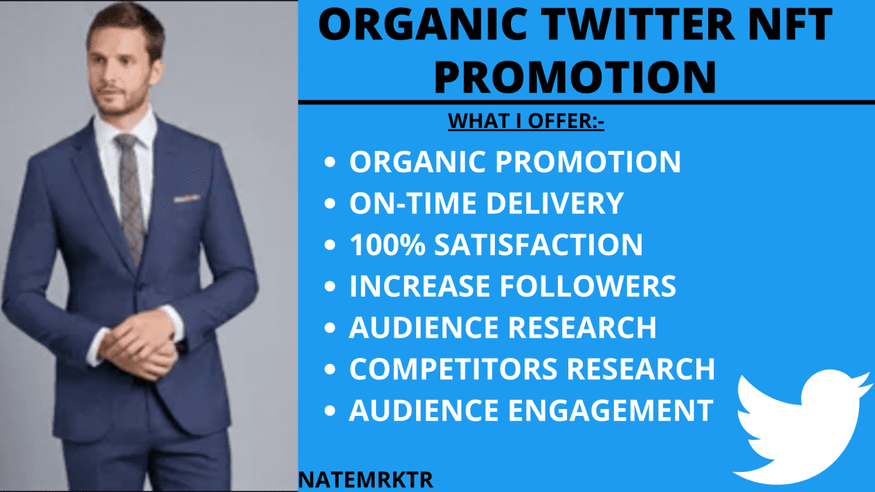 i will set up organic nft twitter promotion, nft promotion