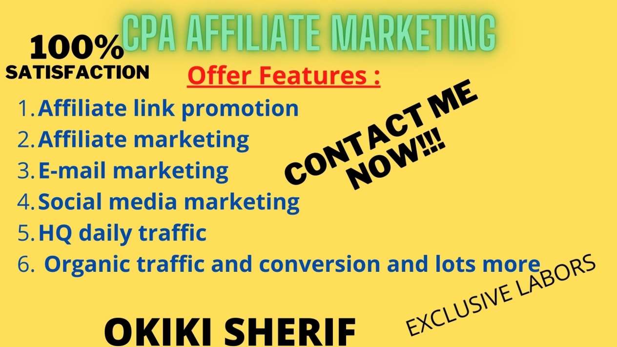 I will do shareasale or webgains affiliate, CPA marketing