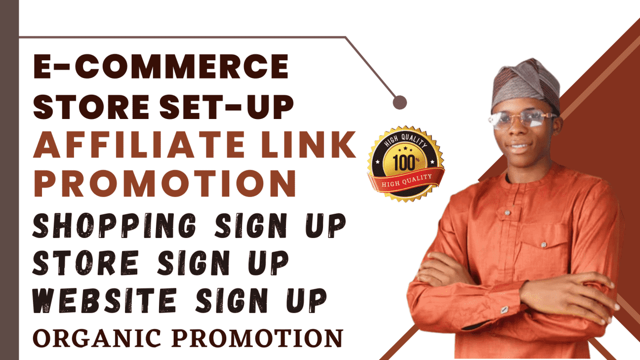 I will sign up for ecommerce, etsy, ads, affiliate store, set up