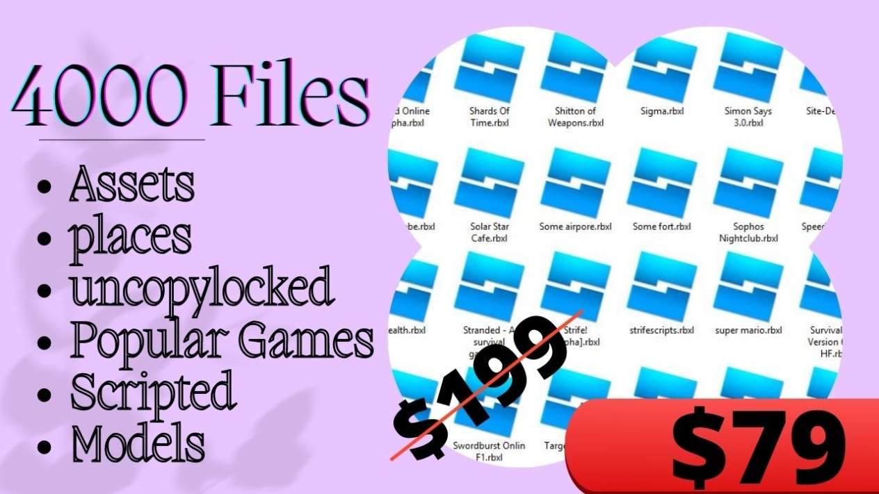 I Will provide you 4000 Roblox Game Files (.RBXL) For Developing (Roblox  Studio)