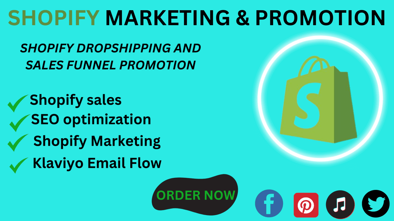 I will do shopify marketing sales funnel and promotion