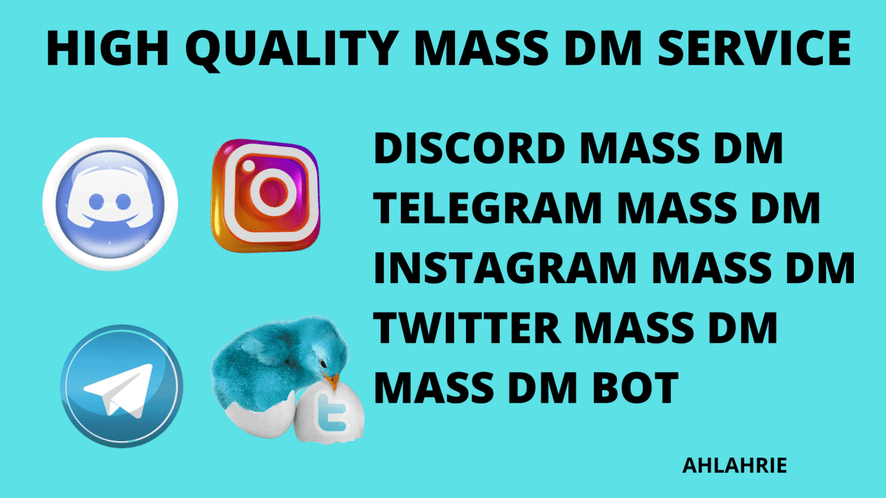 I will do discord mass dm, telegram mass dm, witter mass dm, instagram mass dm, mass dm bot